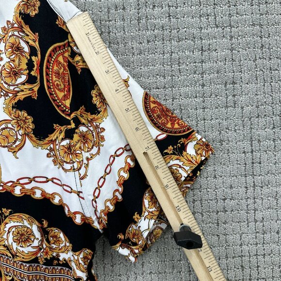 Casa Moda Couture Woven Camp Shirt Mens Size M Black White Button Down - Picture 6 of 11